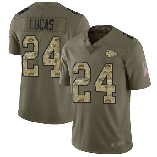 Men Kansas City Chiefs #24 Lucas Jordan Limited Olive Camo 2017 Salute to Service Football Nike NFL Jersey->kansas city chiefs->NFL Jersey
